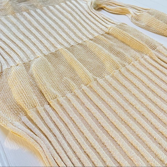 J Brand Metallic Gold Andrea Ribbed Top - Picture 3 of 8